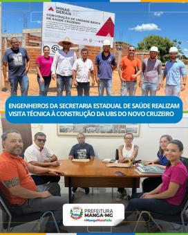 ENGENHEIROS DA SECR. ESTADUAL DE SAÚDE REALIZAM VISITA TÉCNICA À CONSTRUÇÃO DA UBS DO NOVO CRUZEIRO