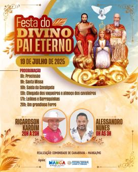 ﻿FESTA DO DIVINO PAI ETERNO PROMETE EMOÇÃO, FÉ E MUITA ANIMAÇÃO EM CANABRAVA