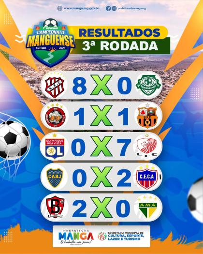 CAMPEONATO MANGUENSE 2025 – TERCEIRA RODADA DA PRIMEIRA DIVISÃO CAMPEONATO MANGUENSE 2025 – TERCEIRA RODADA DA PRIMEIRA DIVISÃO