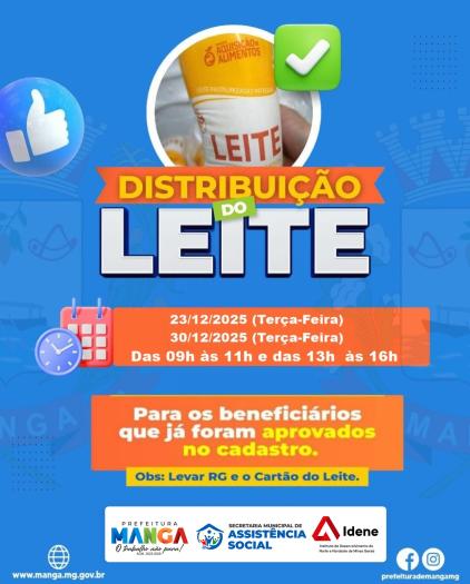 DISTRIBUIÇÃO DO LEITE – ATENÇÃO BENEFICIÁRIOS