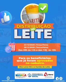 DISTRIBUIÇÃO DO LEITE – ATENÇÃO BENEFICIÁRIOS